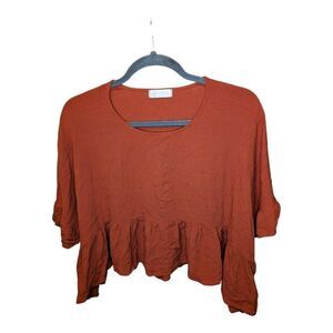 Vestique Orange Crop Top with Flared Bottom Women's Small/Medium